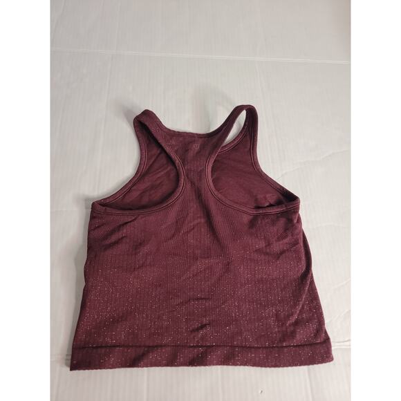 Lululemon Sz 10 Ebb To Street Tank Top Crop Racerback Sparkle Garnet Womens - Picture 7 of 8